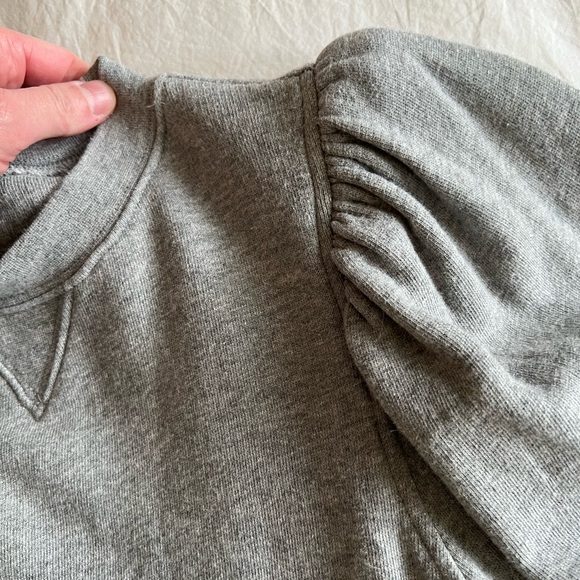 Stella and Dot exaggerated puff sleeve sweatshirt - heather grey - Picture 3 of 9